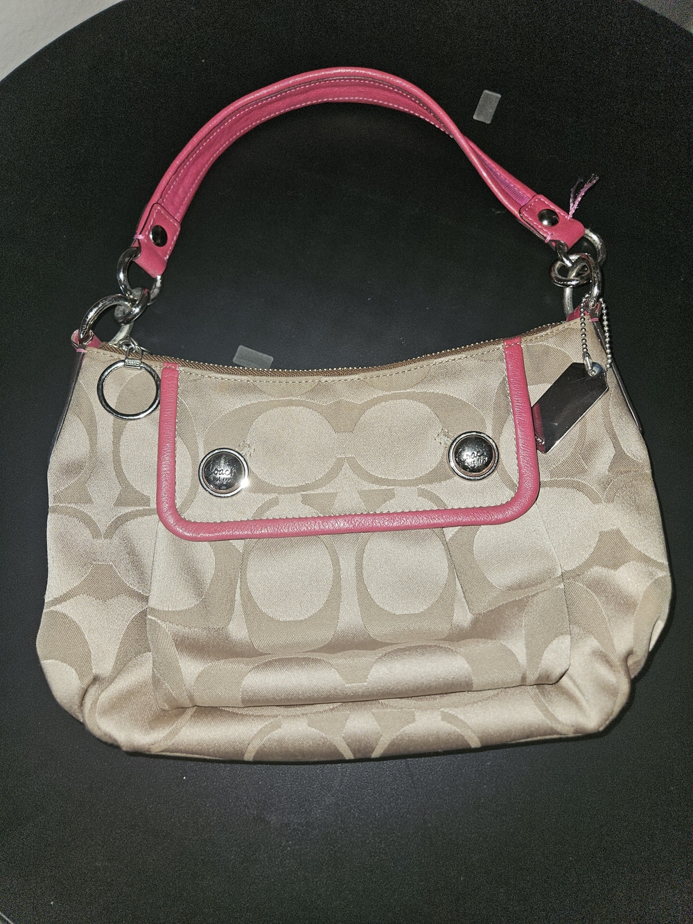 Coach Poppy Signature Sateen Groovy Hot Pink Trim Shoulder Bag Y2K - Picture 16 of 16